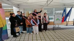 Inauguration de la cour de l'école Marie Ravenel